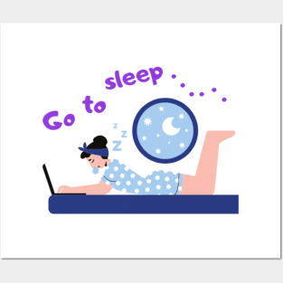 Go to sleep blue Posters and Art